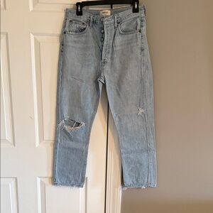 AGOLDE Light Blue Distressed Jeans